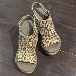 Corkys Brown Wedge Peep-Toe Sandals